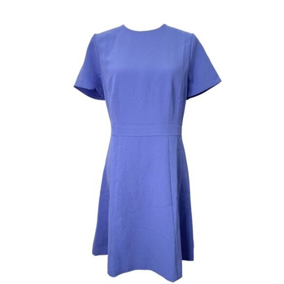 NWT Ann Taylor Fit & Flare Dress Blue Short Sleeve Size 8 - Picture 2 of 8